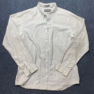Vintage Saturdays Shirt Mens Large Gray Stripe Long Sleeve Button Down Casual